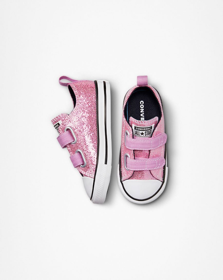 Zapatillas Bajas Converse Chuck Taylor All Star Easy-On Glitter Niña Rosas Negras | PE 8W527P